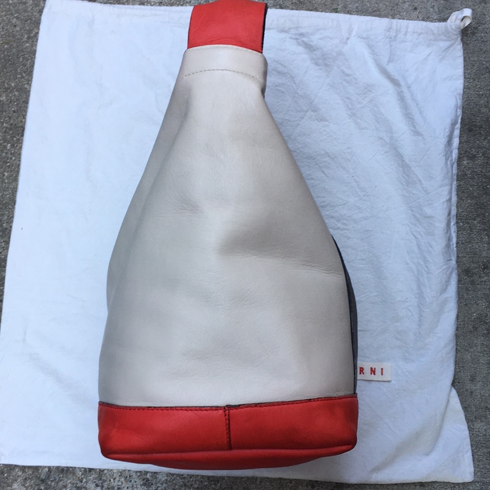 MARNI Pod Colourblock Leather Hobo Bag Tri Colored - Picture 5 of 16